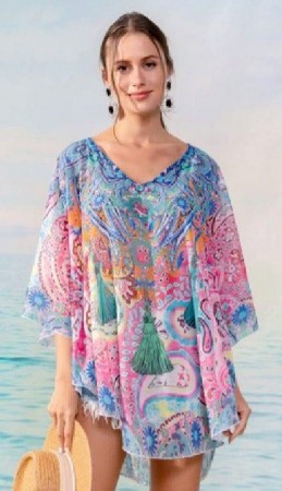 Rosapreget kaftan