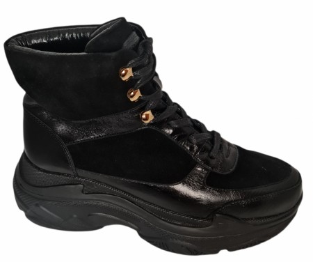 Sort sneakers m sort chunky såle