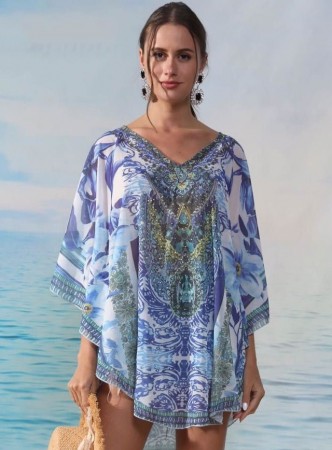 Blåtonet kaftan