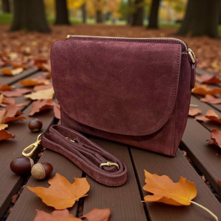 Bordaux semsket skinnvesker