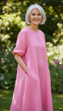 Rosa linkjole m rund hals
