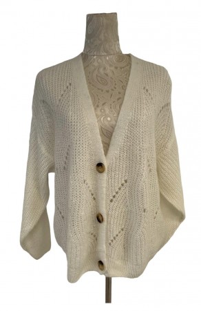 Creme kid mohair jakke