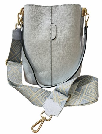 Ice blue stående skinnveske