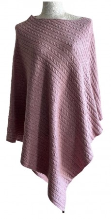 Gammelrosa poncho, smale fletter