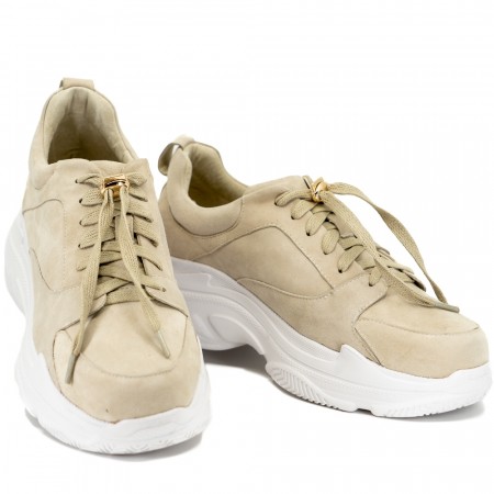 Creme chunky sneakers