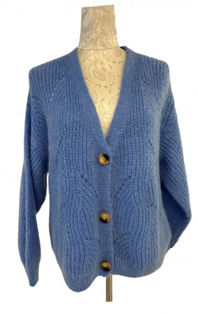 Blå kid mohair jakke
