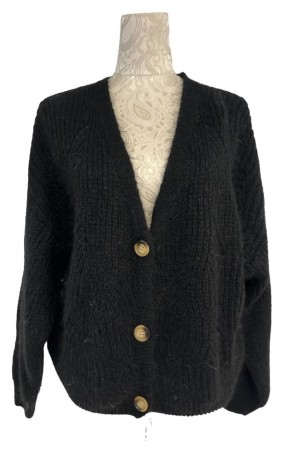 Sort kid mohair genser