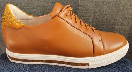 Cognac sneakers m innebygd hel