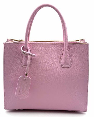 Soft pink stående skinnveske