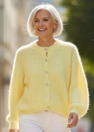 Gul kidmohair jakke