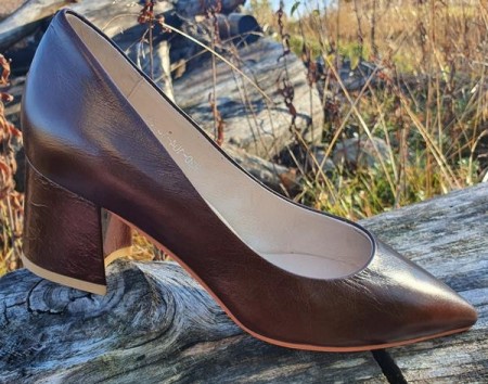 Mørk brun pumps 6 cm