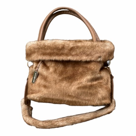 Beige fake pelsveske