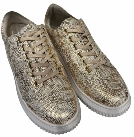 Gull mønstret skinn sneakers