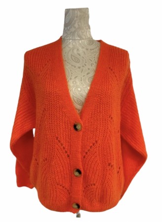 Orange kid mohair jakke