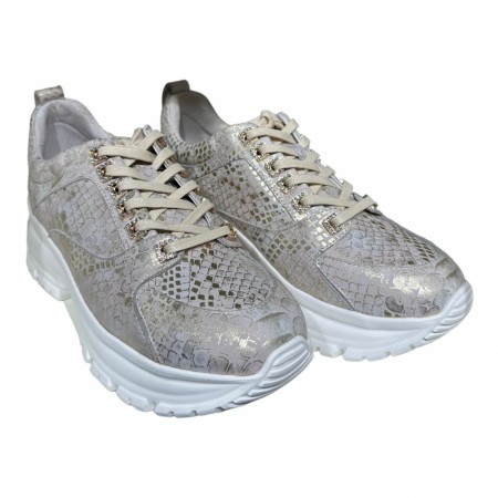 Lett mønstret skinn sneakers