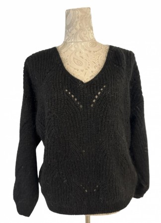 Sort kid mohair genser