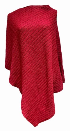 Rød poncho, smale fletter