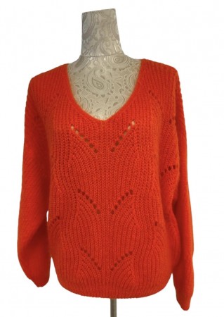 Orange kid mohair genser