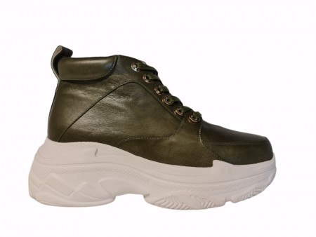 Grønn sneakers m chunky såle