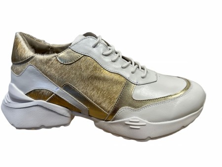 Hvit og gull sneakers