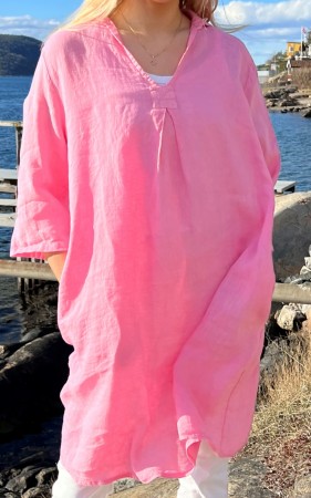 V-halset tunika, rosa