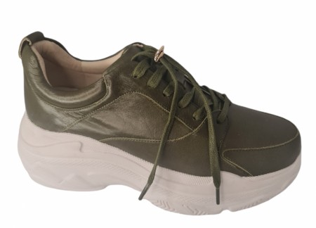 Grønn skinn sneakers