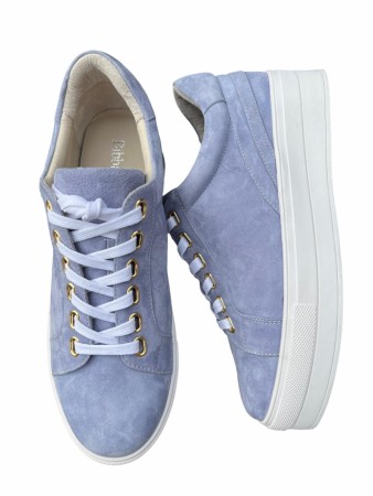 Klarblå semsket sneakers