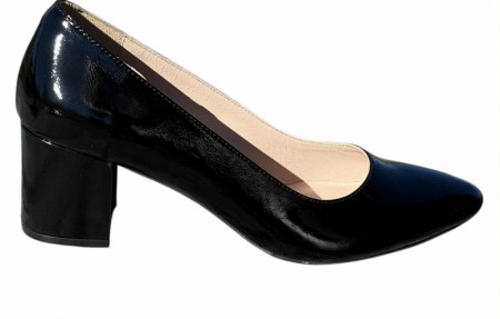 Sort lakk skinn pumps