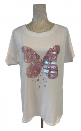 T-skjorte SOMMERFUGL, rosa