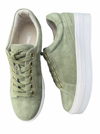 Lindegrønn semsket sneakers