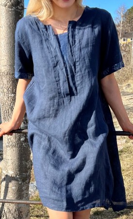 Tunika matchende paljetter, marine