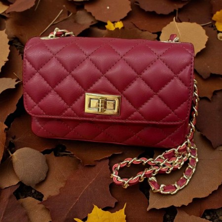 RØD vaffelmønstret skinnveske