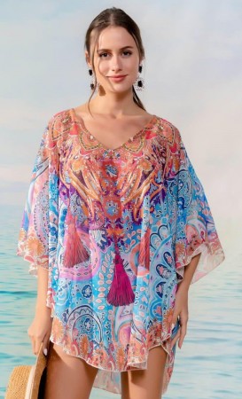 Blåpreget kaftan