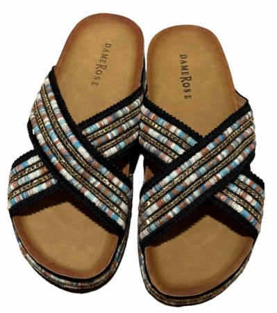 Mørk mønstret sandal