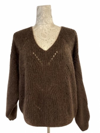 Mørk brun kid mohair genser