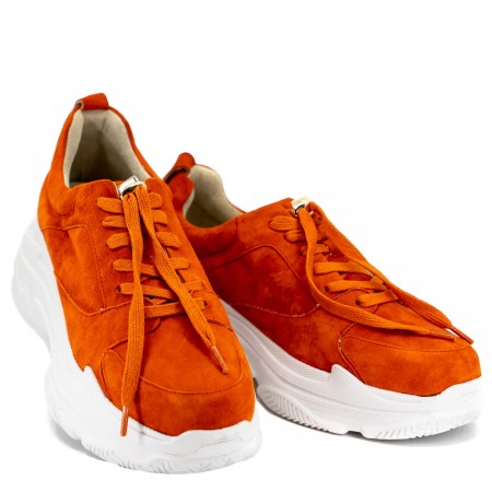 Orange chunky sneakers